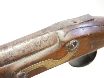 Lot 531 - English flintlock pistol stock and barrel,...