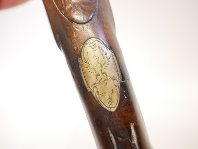 Lot 531 - English flintlock pistol stock and barrel,...