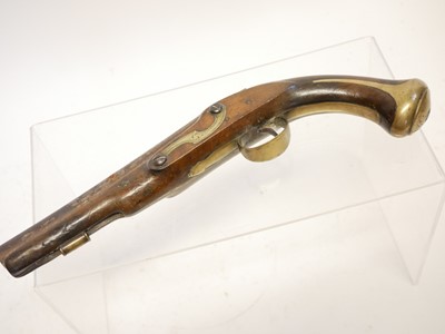 Lot 531 - English flintlock pistol stock and barrel,...