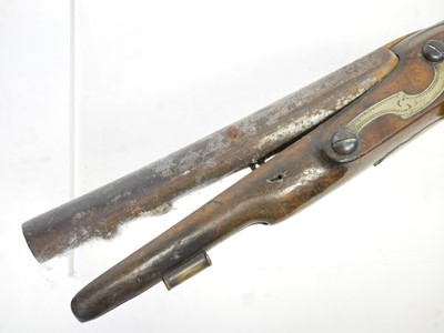 Lot 531 - English flintlock pistol stock and barrel,...