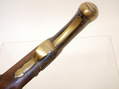 Lot 531 - English flintlock pistol stock and barrel,...