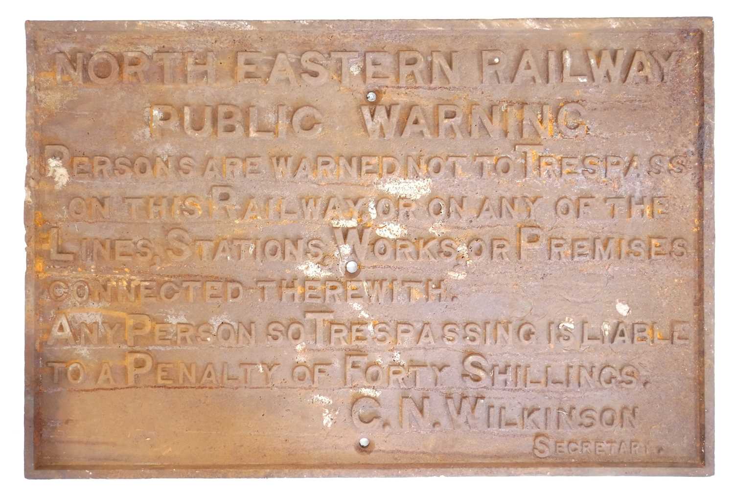 Lot 272 - Railway Interest - A Large Cast Iron Notice Sign
