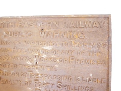 Lot 272 - Railway Interest - A Large Cast Iron Notice Sign