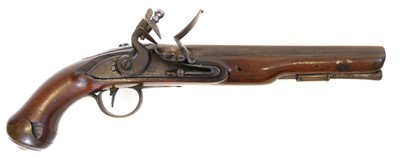 Lot 3 - Flintlock .650 Yeomanry cavalry pistol, 9inch...