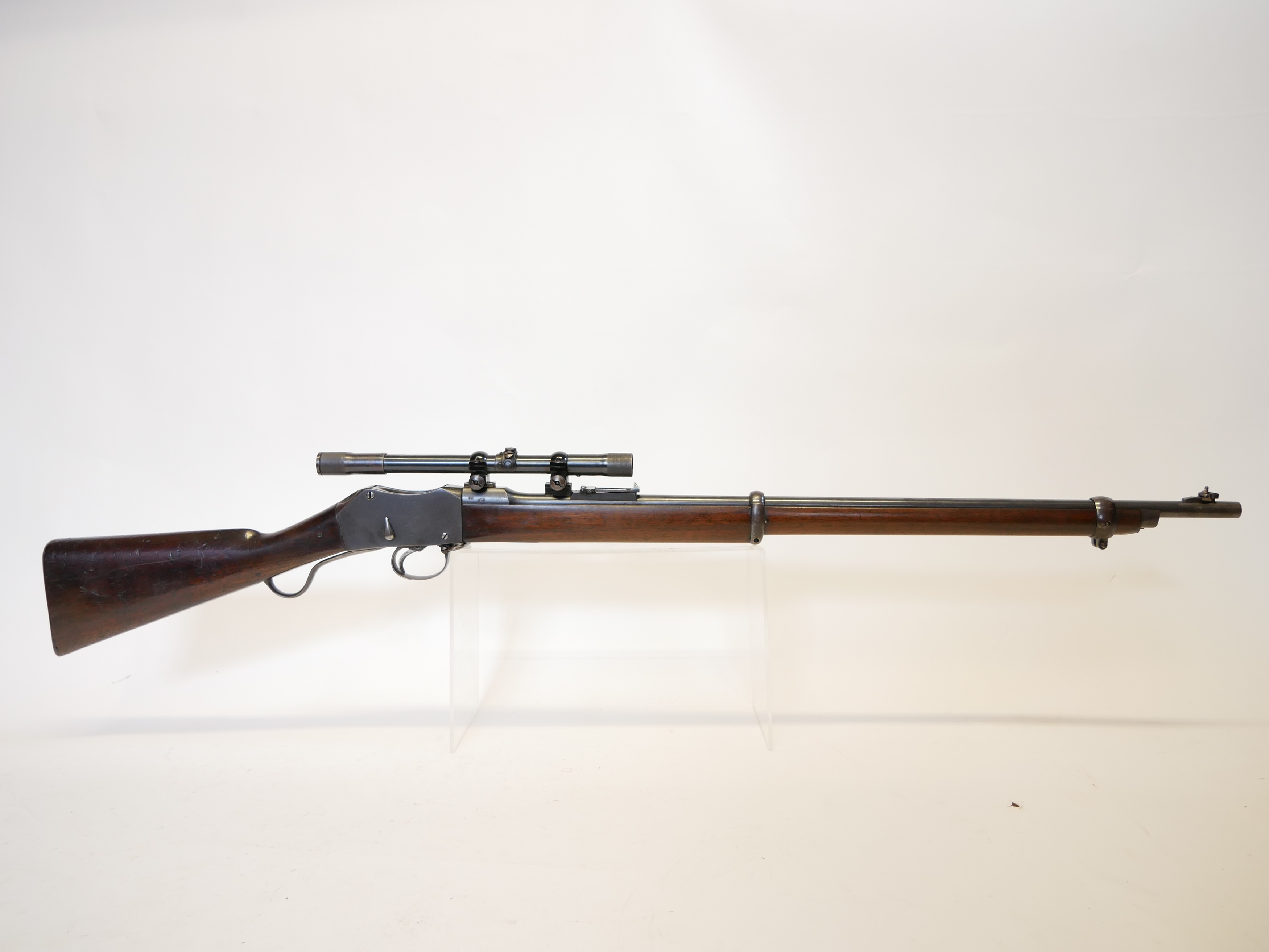 Lot 323 - Greener converted .22lr Martini Henry rifle,