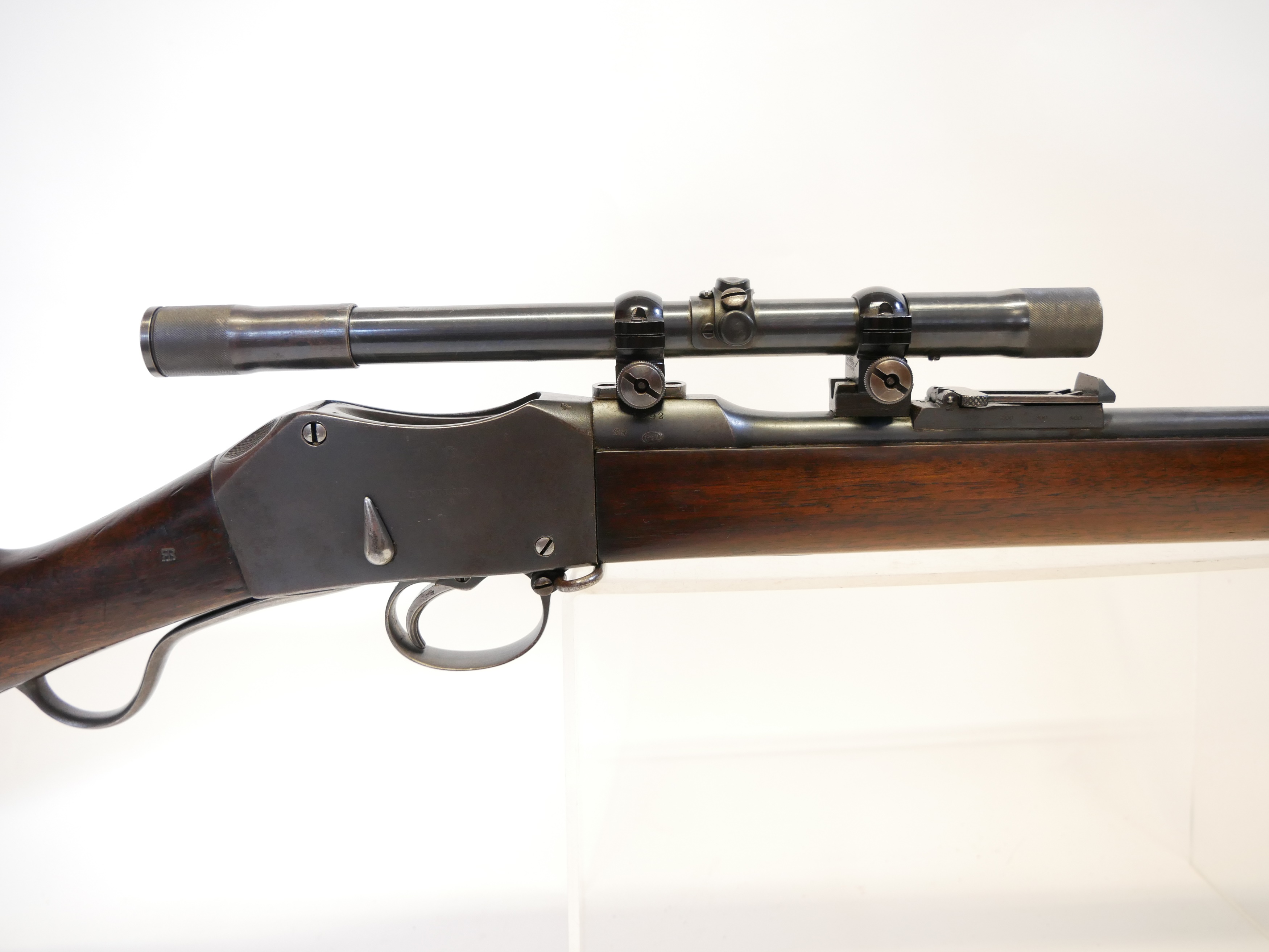 Lot 323 - Greener converted .22lr Martini Henry rifle,