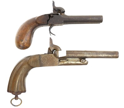 Lot 12 - Two double barrel pistols for restoration,...