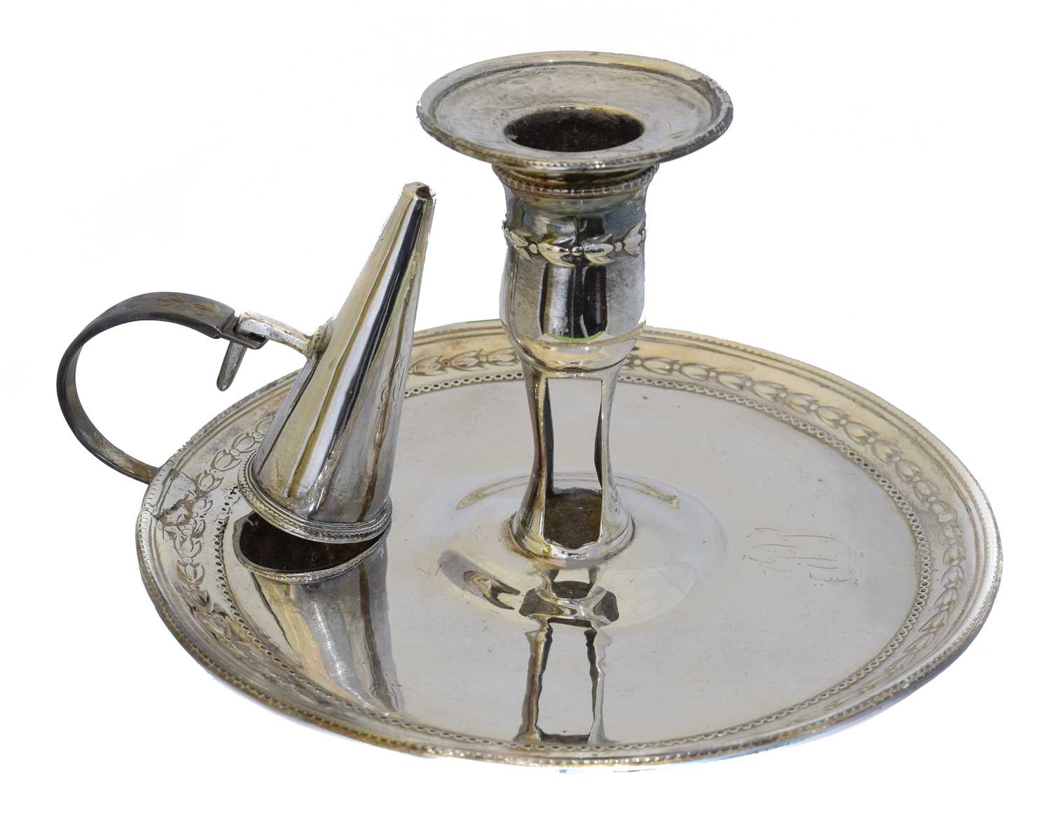 Lot 25 - A George III silver chamber stick.