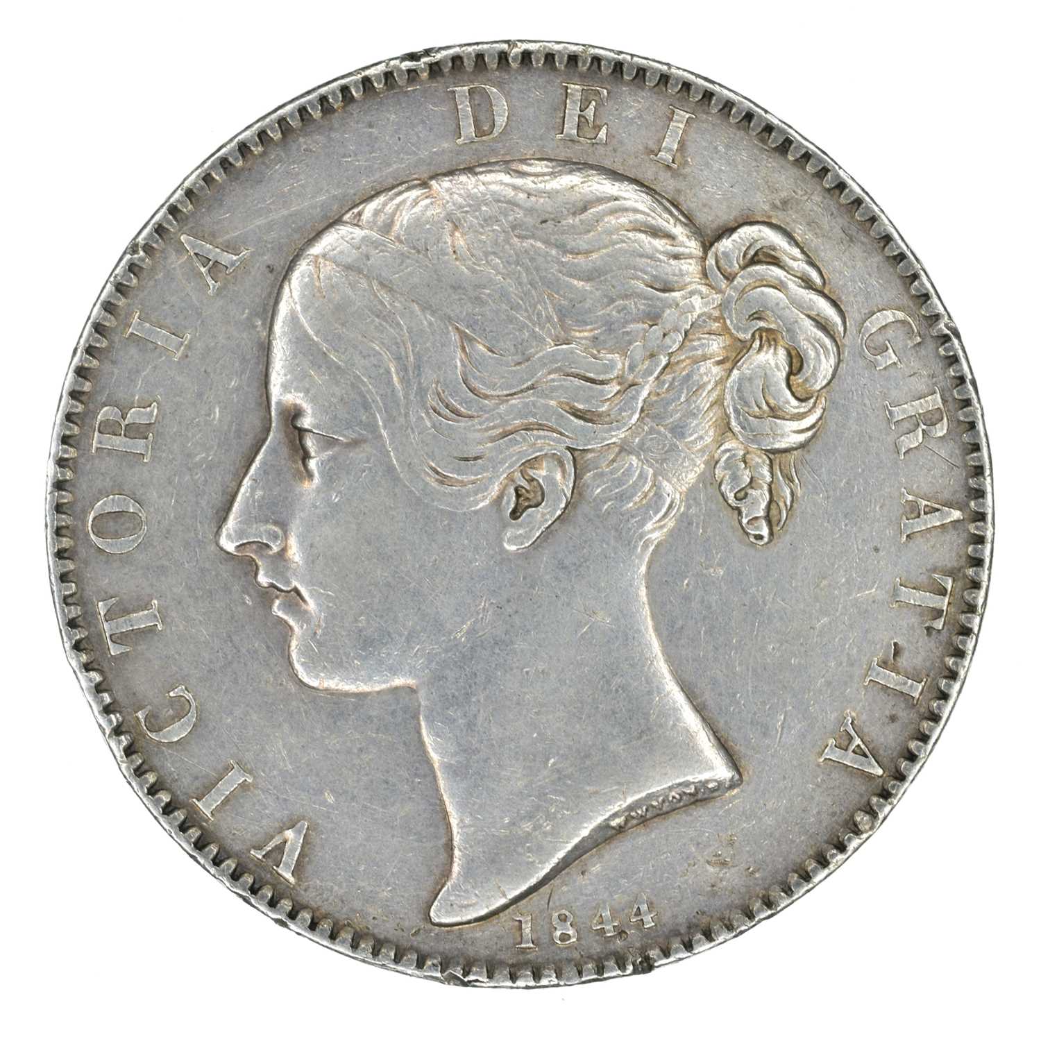 Lot 35 - Queen Victoria, Crown, 1844 Cinquefoil stops.