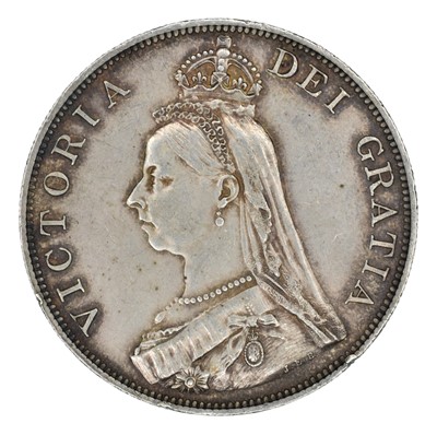 Lot Queen Victoria, Double-Florin, 1889 inverted 1 for I in VICTORIA.