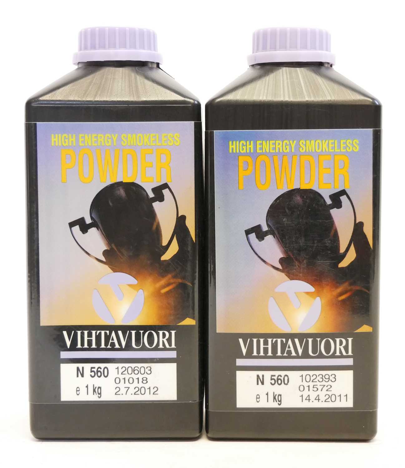 Lot 538 - Two tubs of VihtaVuori smokeless powder N560...