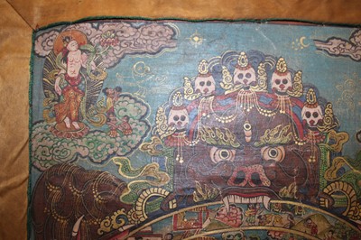 Lot 92 - A Tibetan Buddhist "Bhavachakra" Mandala Thangka