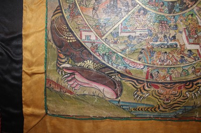 Lot 92 - A Tibetan Buddhist "Bhavachakra" Mandala Thangka
