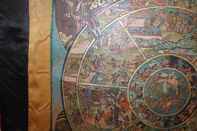 Lot 92 - A Tibetan Buddhist "Bhavachakra" Mandala Thangka