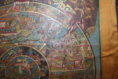 Lot 92 - A Tibetan Buddhist "Bhavachakra" Mandala Thangka
