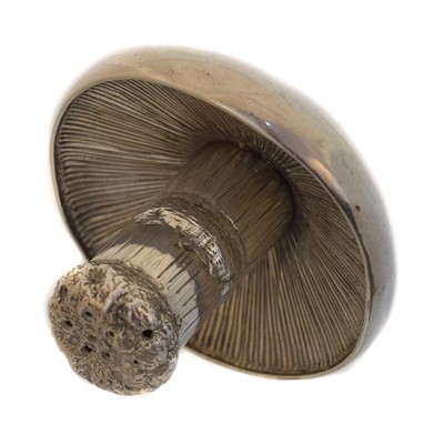 Lot 17 - A Victorian novelty toadstool silver shaker.