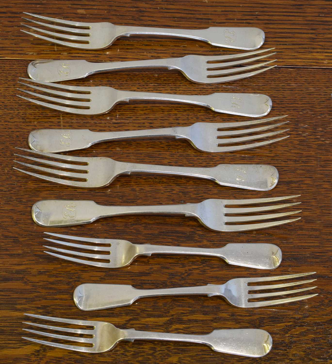 Lot 24 - A selection of George III and later flatware.