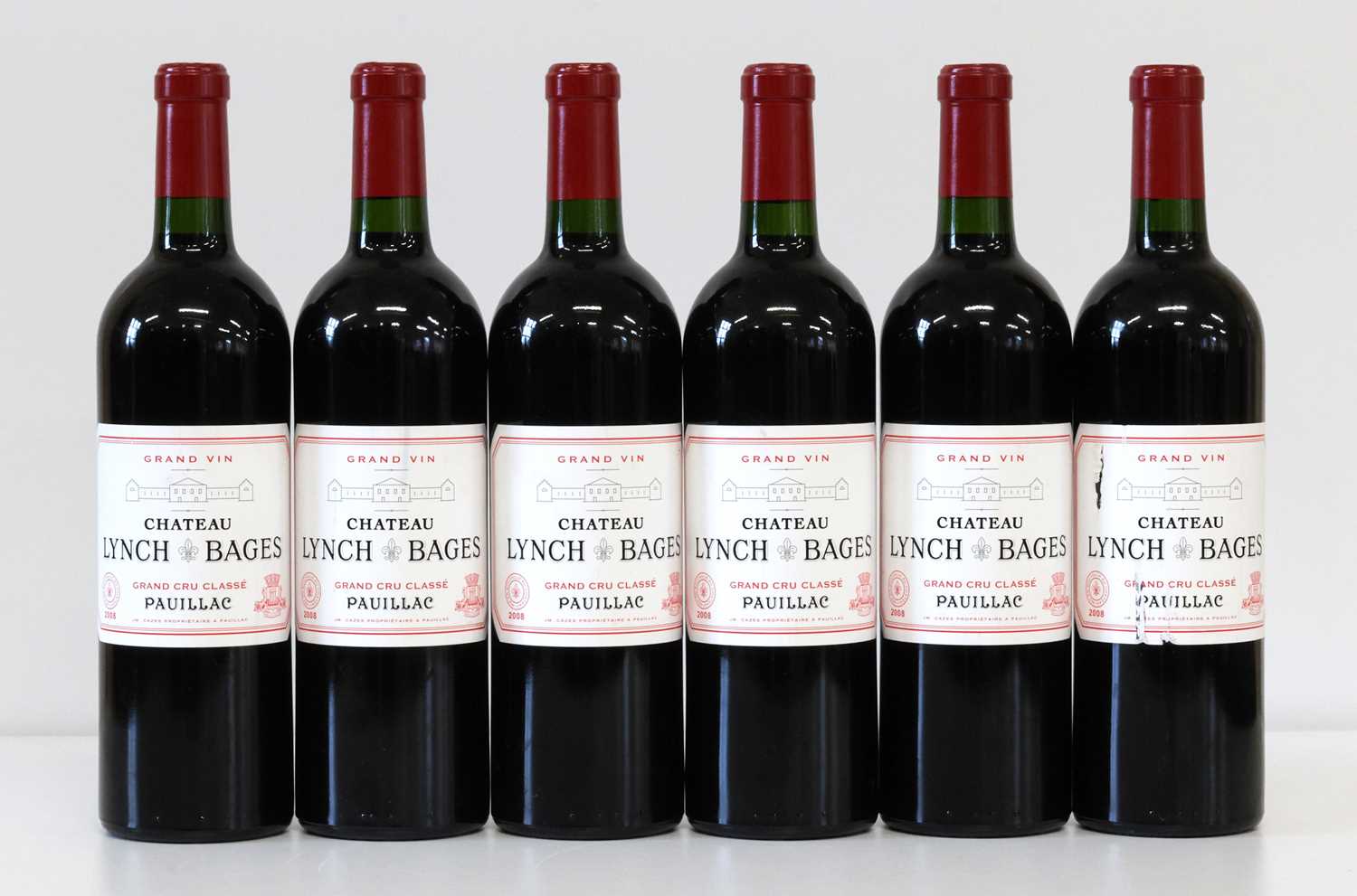 Lot 23 - 6 Bottles Chateau Lynch Bages Grand Cru Classe Pauillac 2008