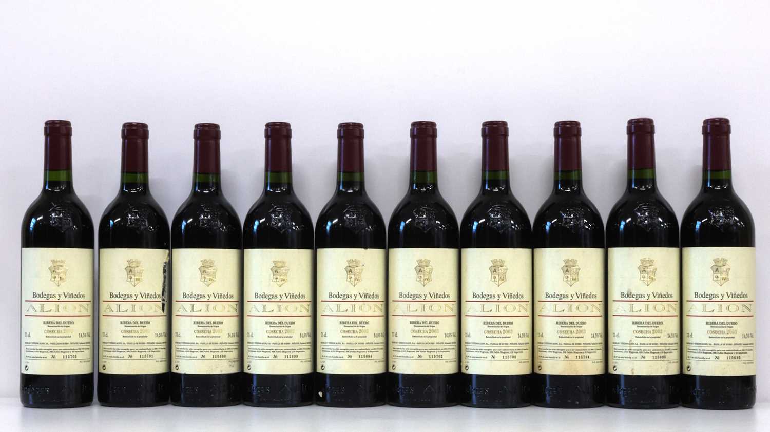 Lot 84 - 10 Bottles Vega Sicilia ‘Alion’ Ribera del Duero Vintage 2003