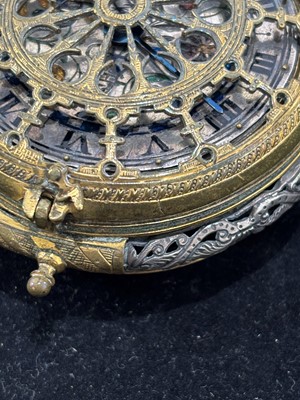 Lot 163 - A rare 16th century German tambour cased stackfreed striking pocket watch, circa 1550-70.