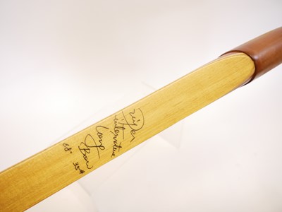 Lot 181 - Long bow, mahogany and maple laminate, 68" 35#...