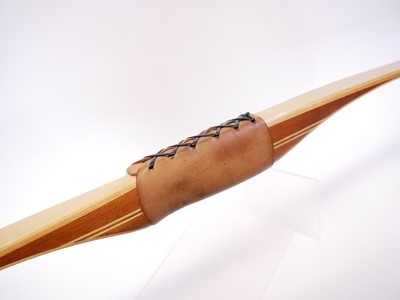 Lot 181 - Long bow, mahogany and maple laminate, 68" 35#...