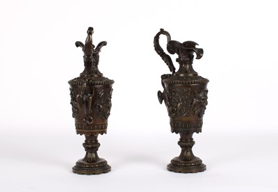 Lot 53 - A Pair of 19th Century French Bronze Rococo Revival Ewers by Charles Leblanc