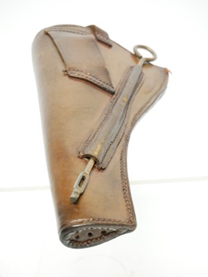 Lot 398 - British service revolver holster and cleaning...