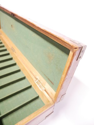 Lot 397 - Leather and oak gun case, with reinforced...