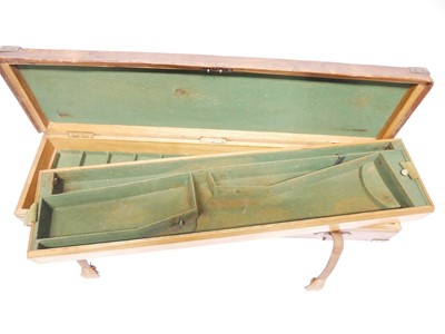 Lot 397 - Leather and oak gun case, with reinforced...