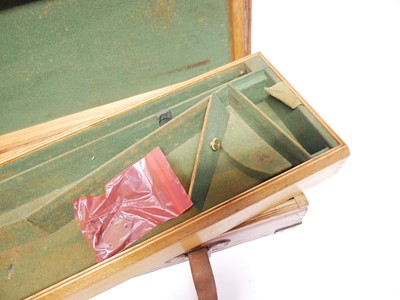 Lot 397 - Leather and oak gun case, with reinforced...