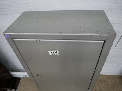 Lot 407 - Steel gun cabinet with two sets of keys.