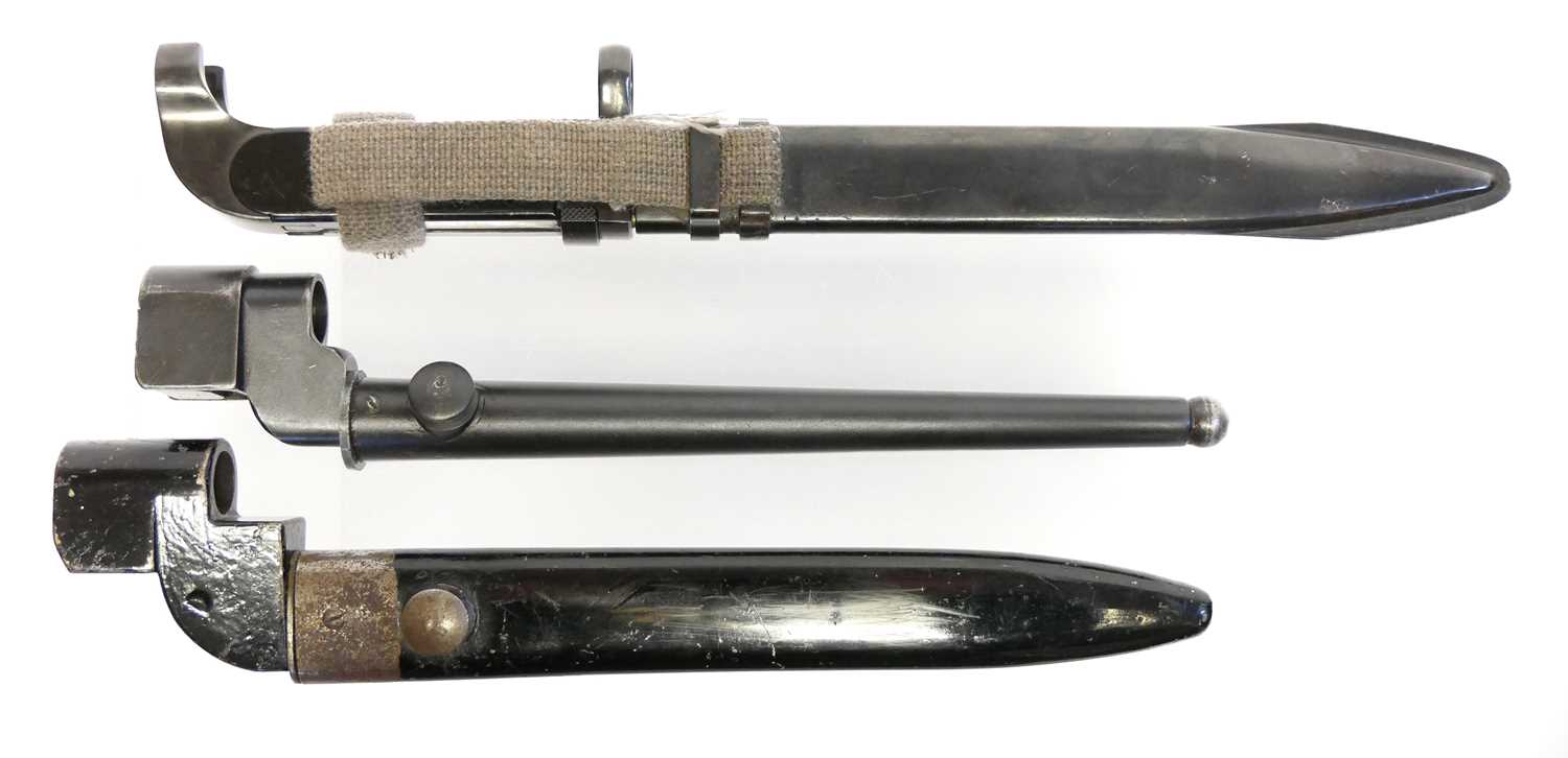 Lot 171 - Two No.4 rifle bayonets and scabbards, one...