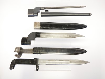 Lot 171 - Two No.4 rifle bayonets and scabbards, one...