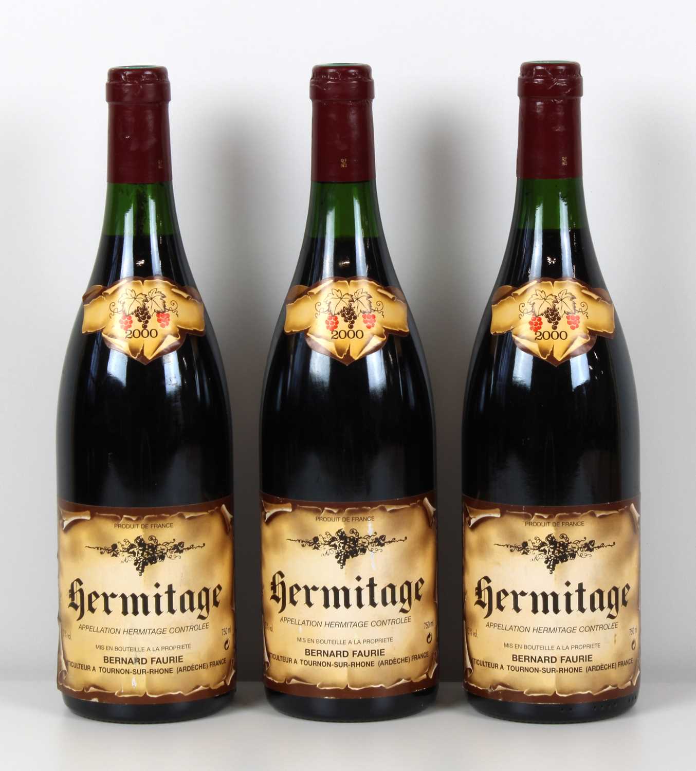 Lot 67 - 3 Bottles Hermitage Domaine Bernard Faurie Vintage 2000