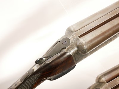 Lot 307 - Trulock and Harriss cased pair of 12 bore side...