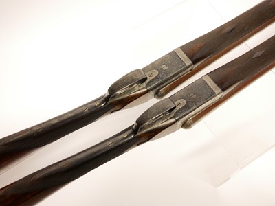 Lot 307 - Trulock and Harriss cased pair of 12 bore side...