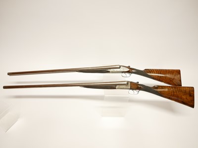 Lot 307 - Trulock and Harriss cased pair of 12 bore side...
