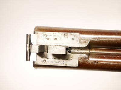 Lot 307 - Trulock and Harriss cased pair of 12 bore side...