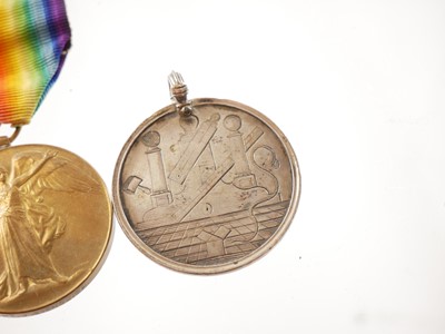 Lot 187 - WWI medal group with masonic medal, for...