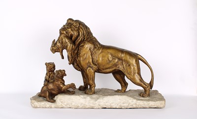 Lot 93 - A Large and Impressive Bronze Figure Group by Paul-Édouard Delabrièrre (French 1829-1912)