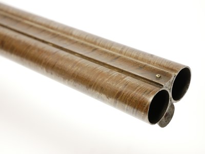 Lot 59 - Percussion 10 bore double barrel shotgun,...
