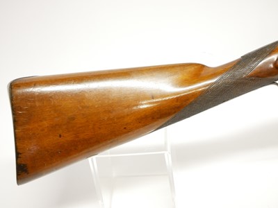 Lot 59 - Percussion 10 bore double barrel shotgun,...