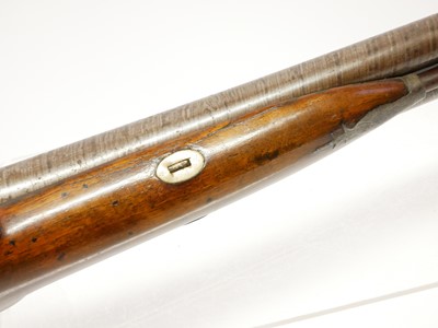 Lot 59 - Percussion 10 bore double barrel shotgun,...