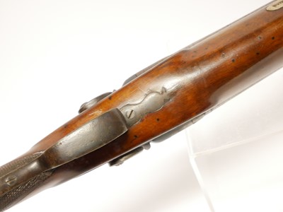 Lot 59 - Percussion 10 bore double barrel shotgun,...