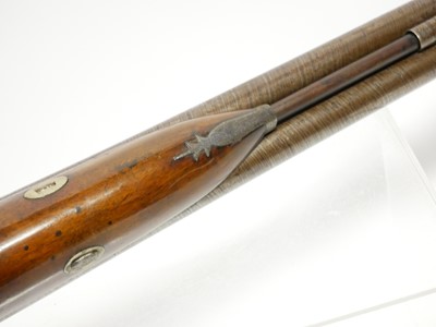 Lot 59 - Percussion 10 bore double barrel shotgun,...