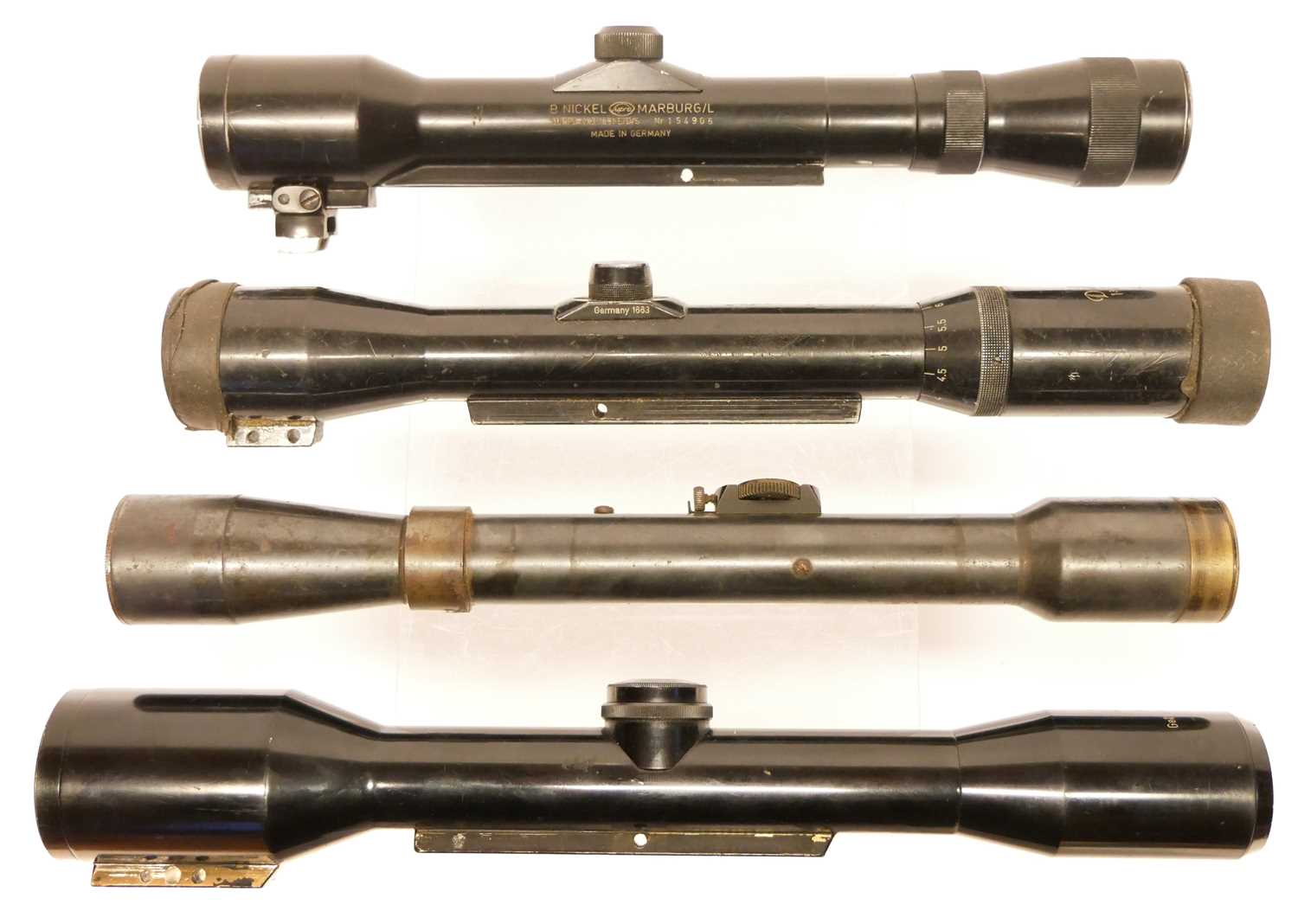Lot 463 - Four German rifle telescopic sights, to...
