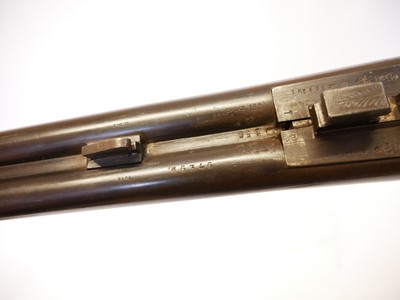 Lot 321 - Belgian 12 bore side by side hammer gun,...