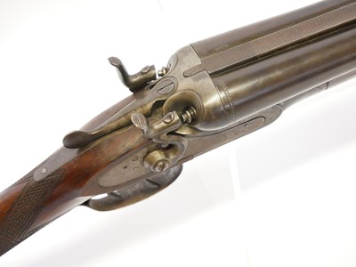 Lot 321 - Belgian 12 bore side by side hammer gun,...