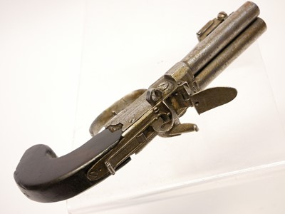 Lot 4 - Flintlock triple barrelled pistol by Nicholson,...
